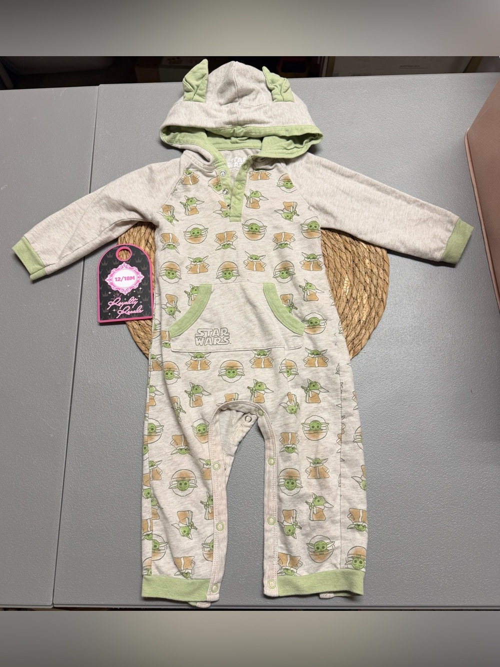 Star Wars Baby/Toddler Green & Cream Grogu Hooded Matching Set